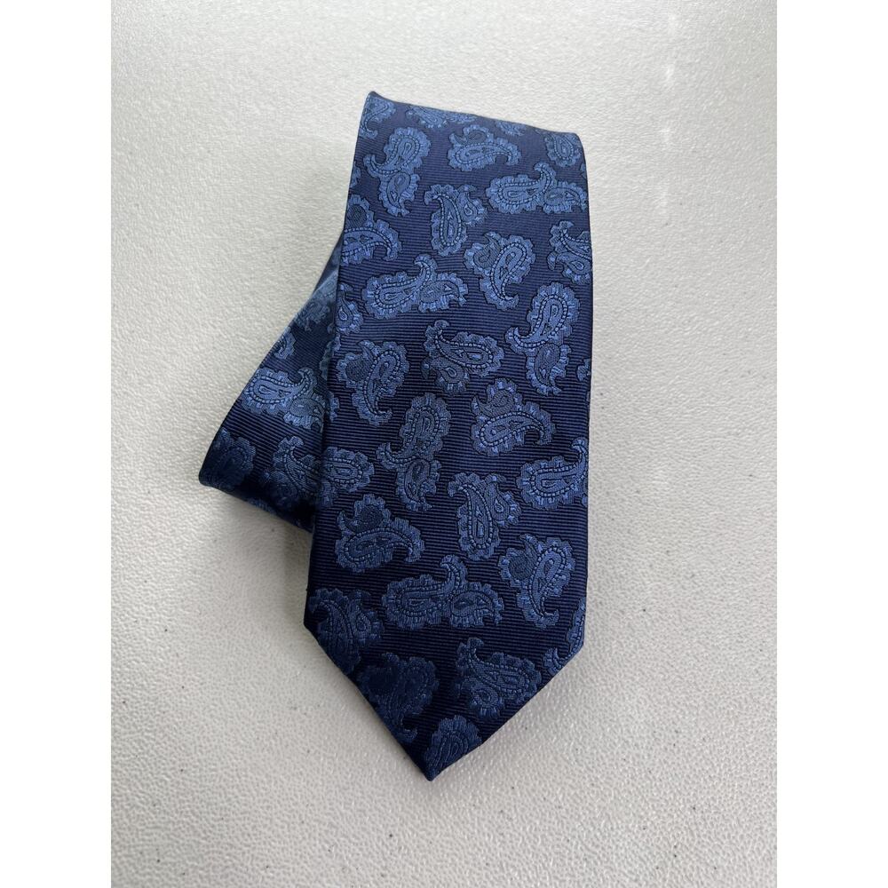 Gianni Blue Paisley Pattern 100% Silk Handmade in Italy Tie NWOT
